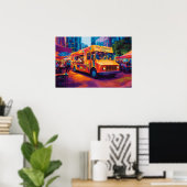Pop Art Eetwagen Straattafereel Muurkunst Poster (Thuiskantoor)