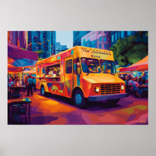 Pop Art Eetwagen Straattafereel Muurkunst Poster