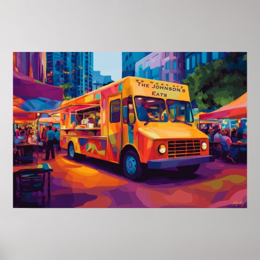 Pop Art Eetwagen Straattafereel Muurkunst Poster (Voorkant)