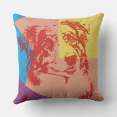 Pop Art Effect Australian Shepherd / Hondenliefheb Kussen (Achterkant)