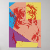 Pop Art Effect Australian Shepherd / Hondenliefheb Poster (Voorkant)