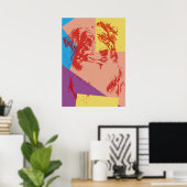 Pop Art Effect Australian Shepherd / Hondenliefheb Poster (Thuiskantoor)