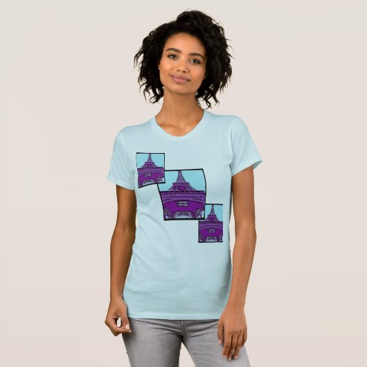 Pop Art Eiffel Tower T-shirt (Voorkant volledig)