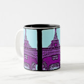Pop Art Eiffel Tower Tweekleurige Koffiemok (Voorkant links)
