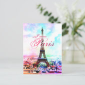 Pop Art Eiffeltoren Briefkaart (Staand voorkant)