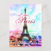Pop Art Eiffeltoren Briefkaart (Voorkant)