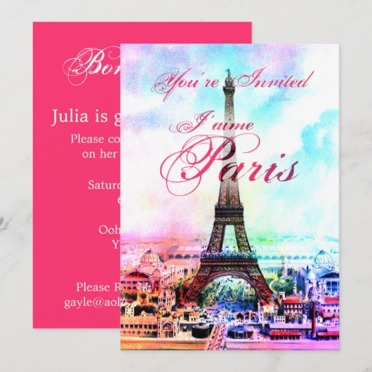 Pop Art Eiffeltoren Kaart (Voorkant / Achterkant)