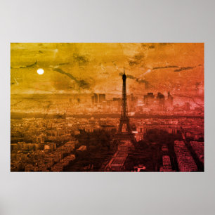 Pop Art Eiffeltoren Paris Europe Travel Poster