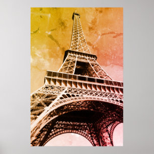 Pop Art Eiffeltoren Romance Stad Poster