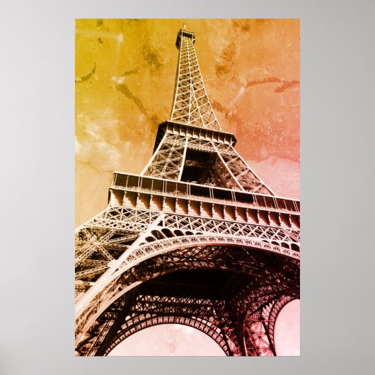 Pop Art Eiffeltoren Romance Stad Poster (Voorkant)