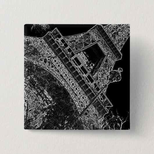 Pop Art Eiffeltoren Vierkante Button 5,1 Cm (Voorkant)