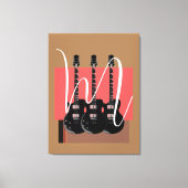 Pop Art Electric Guitar Monogram Initiaal Canvas Afdruk (Voorkant)