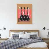 Pop Art Electric Guitar Monogram Initiaal Canvas Afdruk (Insitu (Slaapkamer))