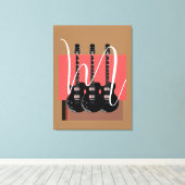 Pop Art Electric Guitar Monogram Initiaal Canvas Afdruk (Insitu (Houten vloer))