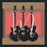 Pop Art Electric Guitar Monogram Initiaal Imitatie Canvas Print<br><div class="desc">Muziekinstrumenten Illustraties van grafische ontwerpen</div>