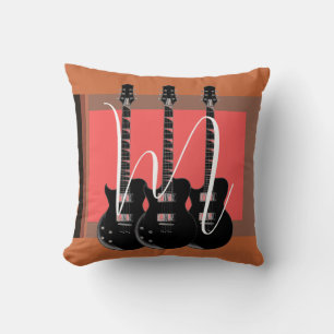 Pop Art Electric Guitar Monogram Initiaal Kussen