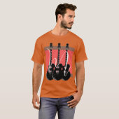 Pop Art Electric Guitar Oranje Monogram Initiaal T-shirt (Voorkant volledig)