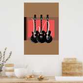 Pop Art Elektrische Gitaar Monogram Initiaal Poster (Keuken)
