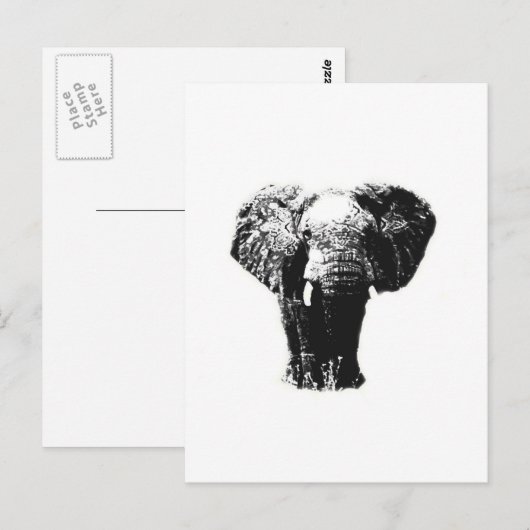 Pop Art Elephant Briefkaart (Voorkant / Achterkant)