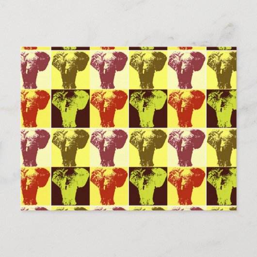 Pop Art Elephant Briefkaart (Voorkant)