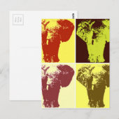 Pop Art Elephant Briefkaart (Voorkant / Achterkant)