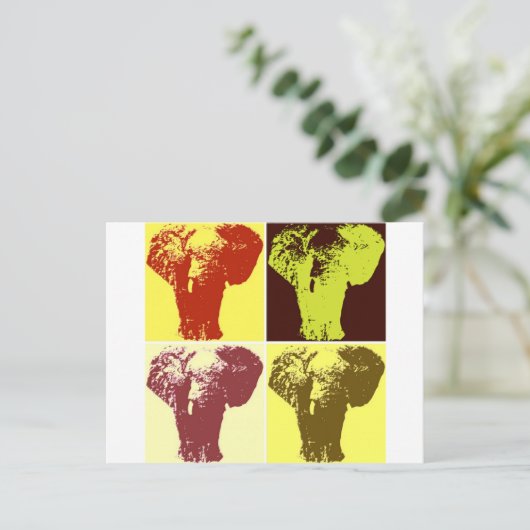 Pop Art Elephant Briefkaart (Staand voorkant)
