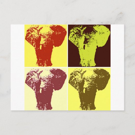 Pop Art Elephant Briefkaart (Voorkant)