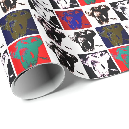 Pop Art Elephant Cadeaupapier (Rol Hoek)
