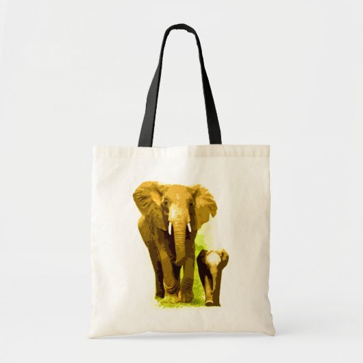 Pop Art Elephant Family Mam Baby Tote Bag (Voorkant)