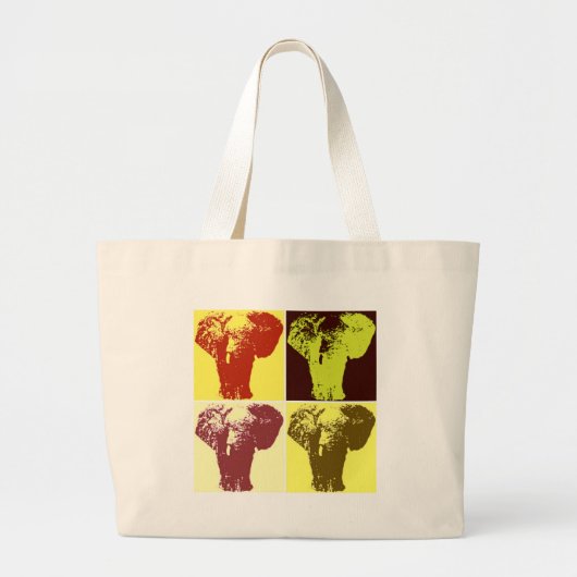 Pop Art Elephant Grote Tote Bag (Voorkant)