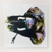 Pop Art Elephant - Illustratie van dieren schilder Legpuzzel (Horizontaal)