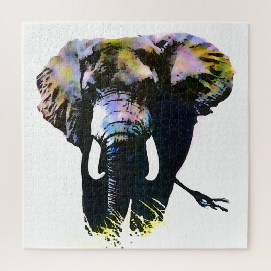 Pop Art Elephant - Illustratie van dieren schilder Legpuzzel (Verticaal)
