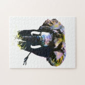 Pop Art Elephant - Illustratie van dieren schilder Legpuzzel (Horizontaal)