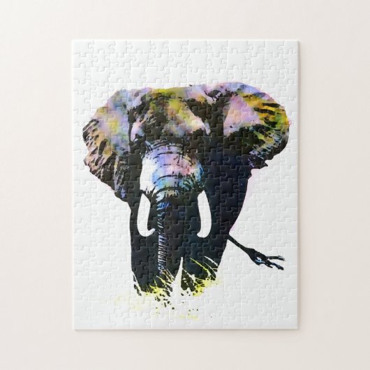 Pop Art Elephant - Illustratie van dieren schilder Legpuzzel (Verticaal)