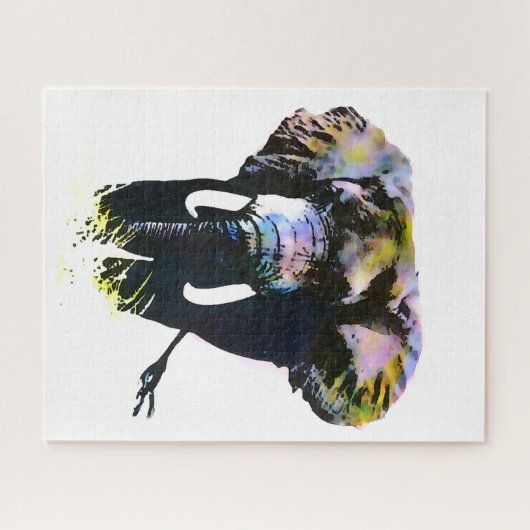 Pop Art Elephant - Illustratie van dieren schilder Legpuzzel (Horizontaal)