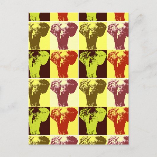 Pop Art Elephant Post Kaarten (Voorkant)
