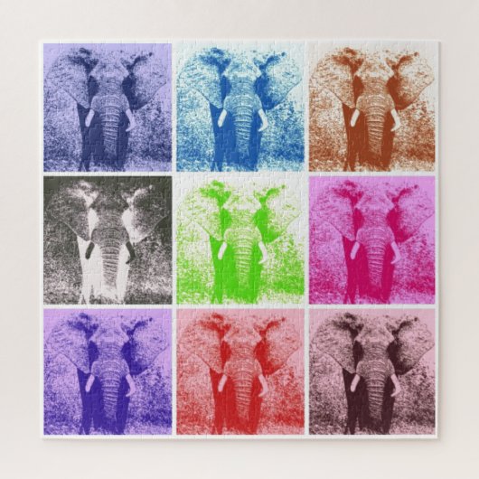 Pop Art Elephant Retro Animals Art Legpuzzel (Verticaal)