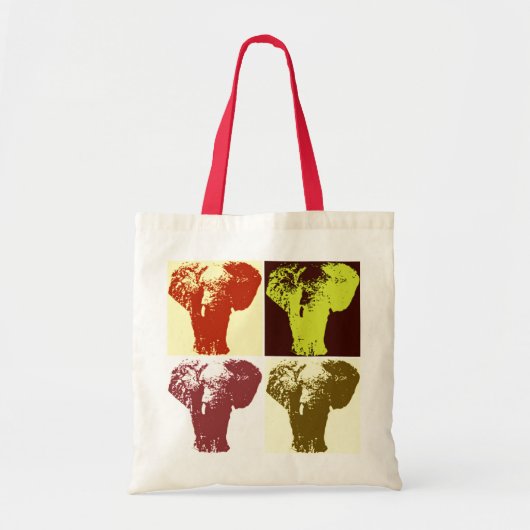 Pop Art Elephant Retro Tote Bag (Voorkant)