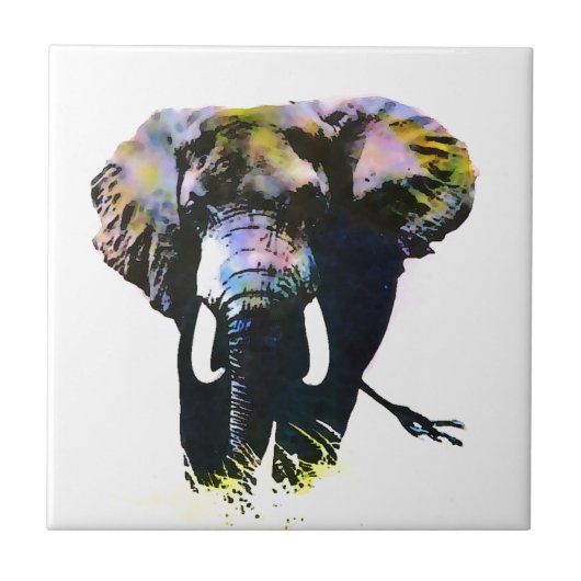 Pop Art Elephant Tegeltje (Voorkant)