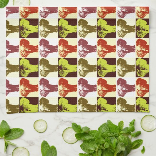 Pop Art Elephant Theedoek (Gevouwen)