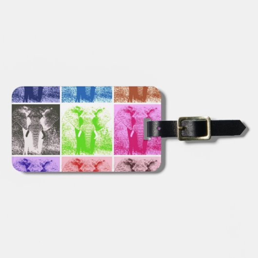 Pop Art Elephants Bagagelabel (Voorkant horizontaal)