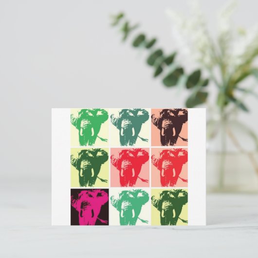 Pop Art Elephants Briefkaart (Staand voorkant)