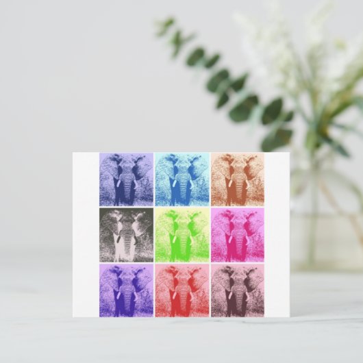 Pop Art Elephants Briefkaart (Staand voorkant)