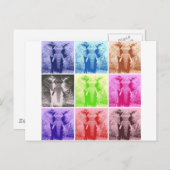 Pop Art Elephants Briefkaart (Voorkant / Achterkant)