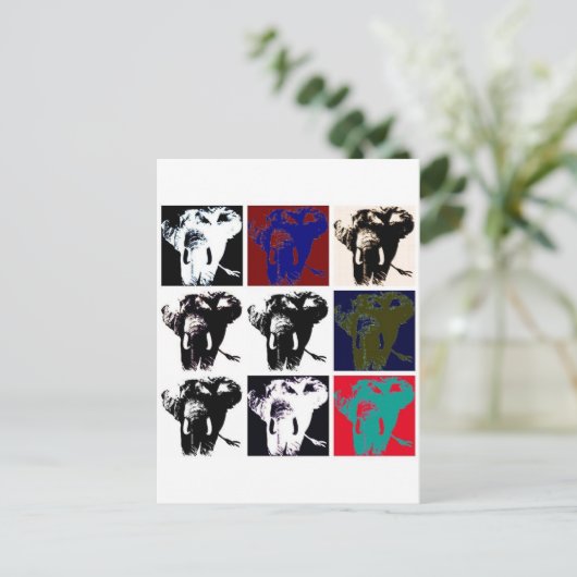 Pop Art Elephants Briefkaart (Staand voorkant)