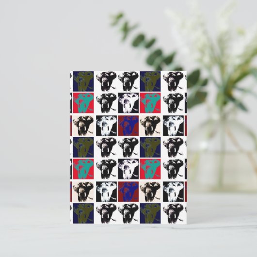 Pop Art Elephants Briefkaart (Staand voorkant)