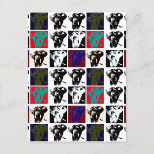 Pop Art Elephants Briefkaart