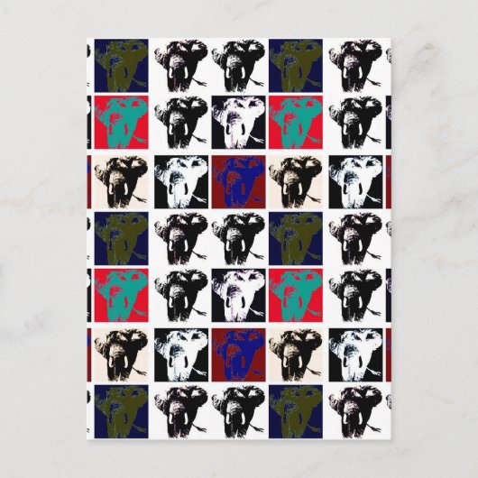 Pop Art Elephants Briefkaart (Voorkant)
