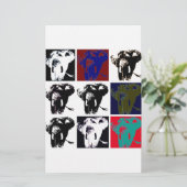 Pop Art Elephants Briefpapier (Staand voorkant)