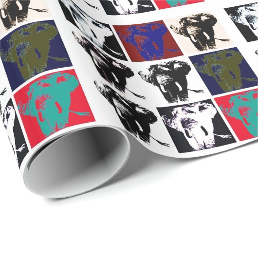 Pop Art Elephants Cadeaupapier (Rol Hoek)